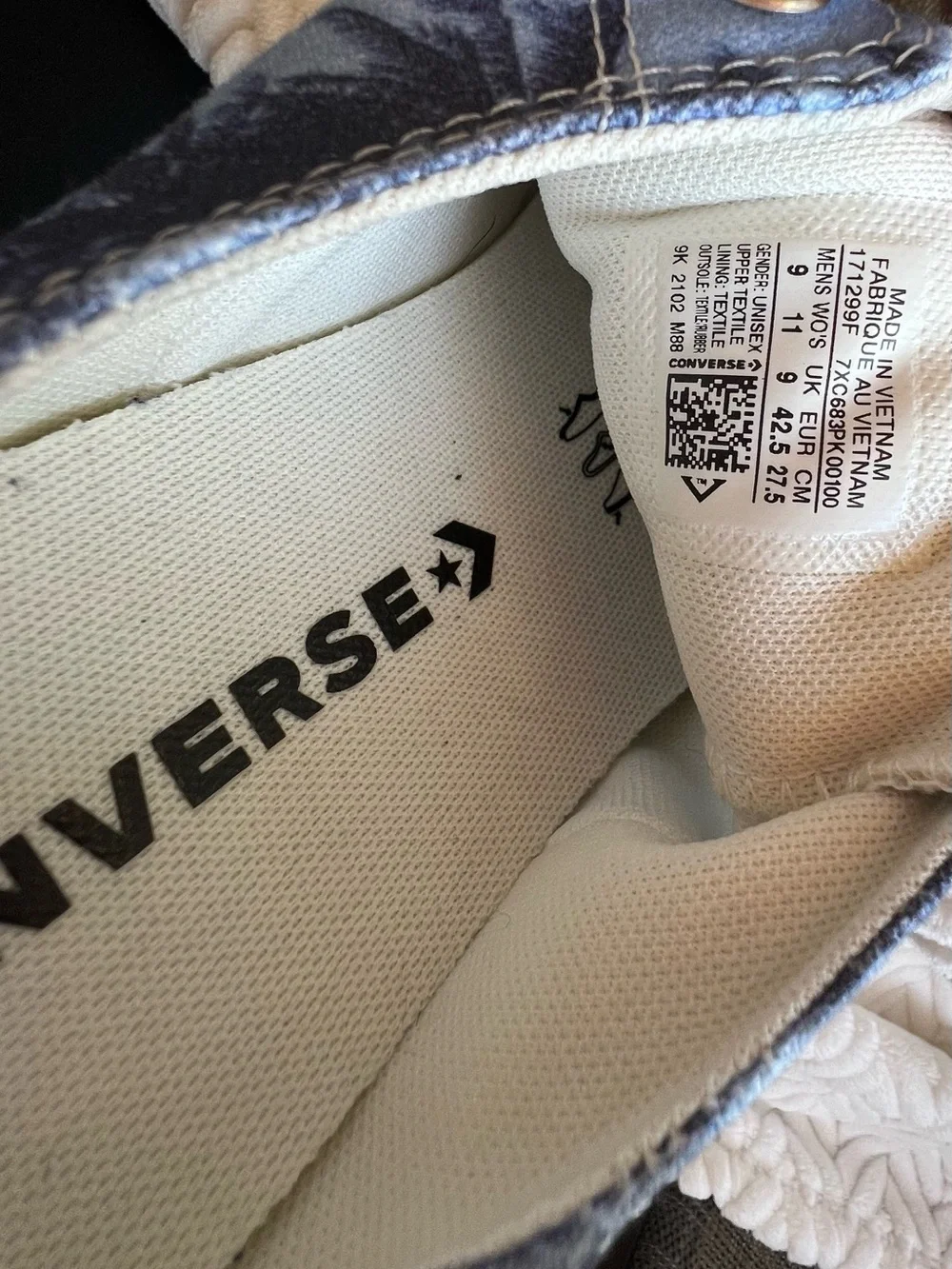 Converse Low Top Sneakers - Blue Tie-Dye with White Accents